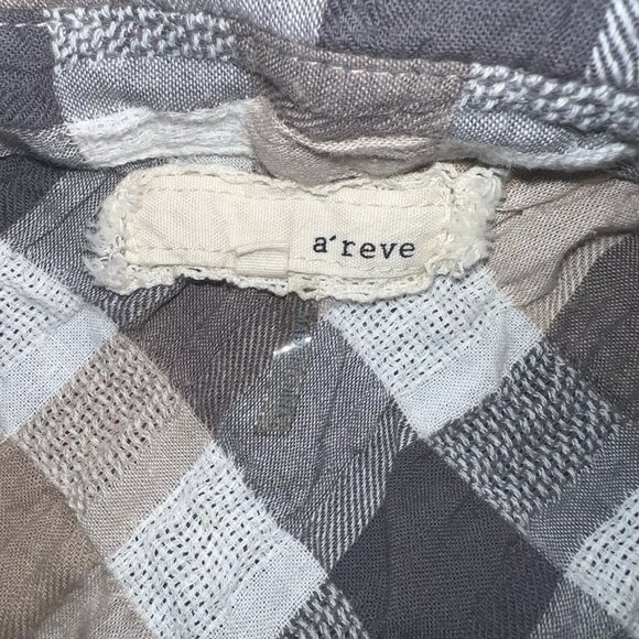 a'reve Lace Plaid Cotton Tunic Sleeveless Button Multicolor‎ Women's Medium - Picture 5 of 9